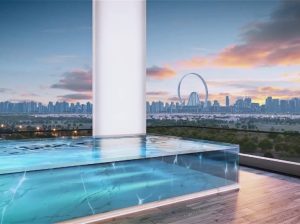 شقة غرفة وصالة مع حمام سباحة خاص في البلكونة عند شارع الخيل في دبي