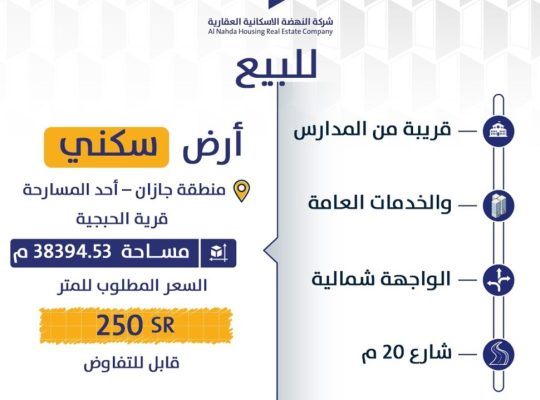 ارض للبيع _ جازان _ احد المسارحة _اعلان رقم 2137